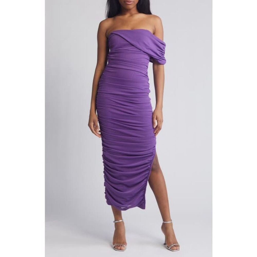 Elliatt Purple One-Shoulder Wedding Dress - Picture 3 of 12